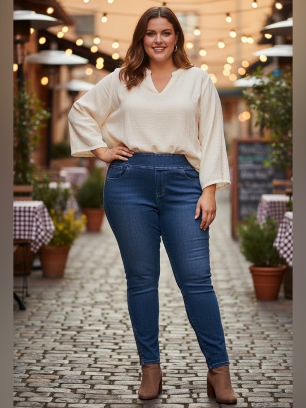SIZE 26W New Belle by Kim Gravel TripleLuxe Denim Straight Leg w/ Zipper Hem